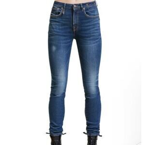 R13 Alison Skinny Jeans in Lily Blue FX Sz 25 Sioux Crispy R13W005-D037A (V6